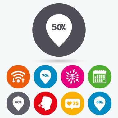 Satılık işaretçisini etiket simgeler. Sembolleri indirim.