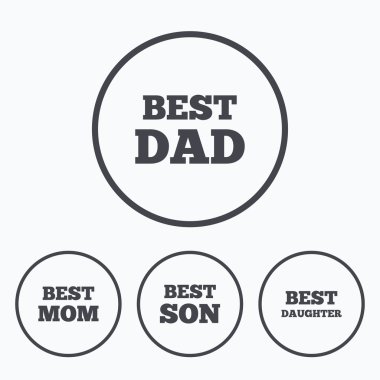 En iyi anne ve baba, oğlu, kızı simgeler.