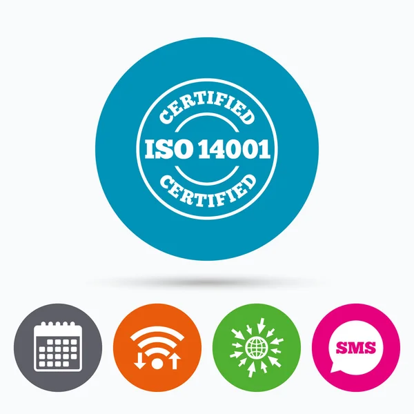 ISO 14001-certifierade tecken. — Stock vektor