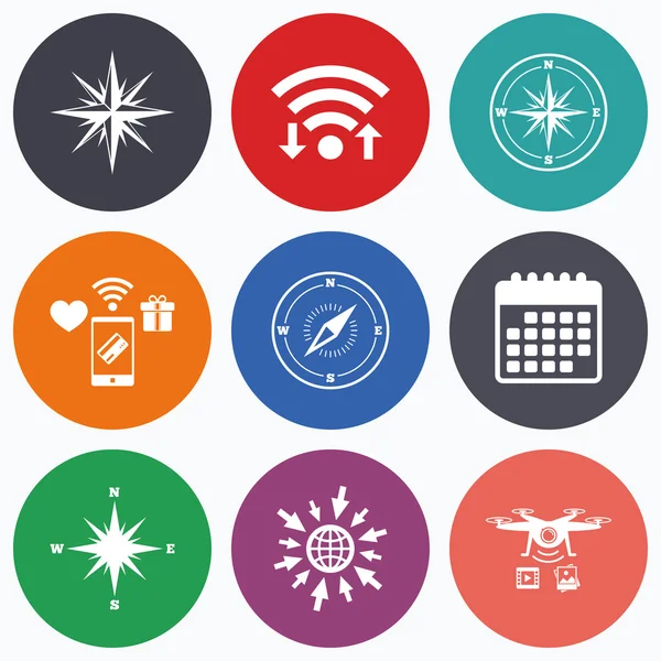 Windrose hareket simgeleri.  