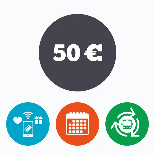 50 Euro segno icona . — Vettoriale Stock