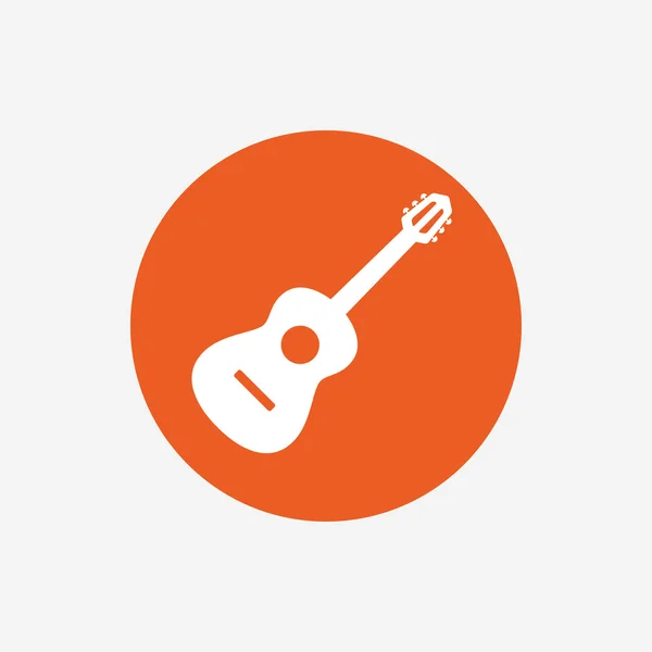 Signo de guitarra acústica icono — Vector de stock