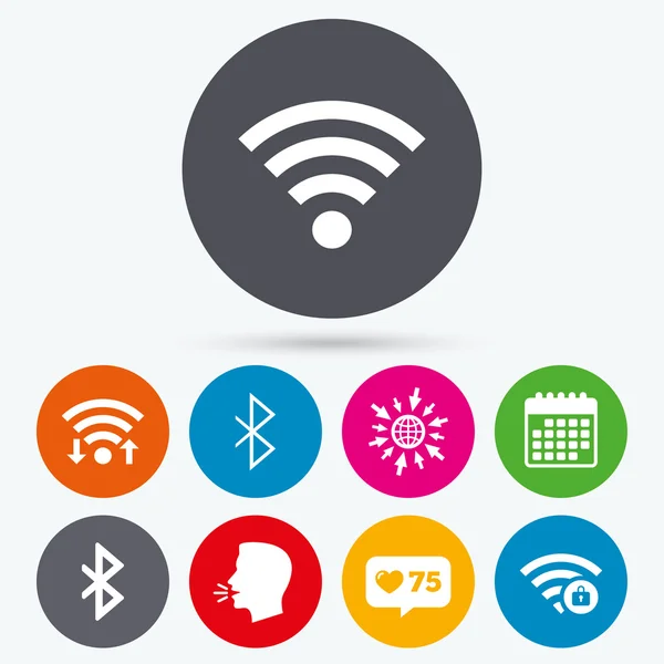 Wifi y Bluetooth icono . — Vector de stock