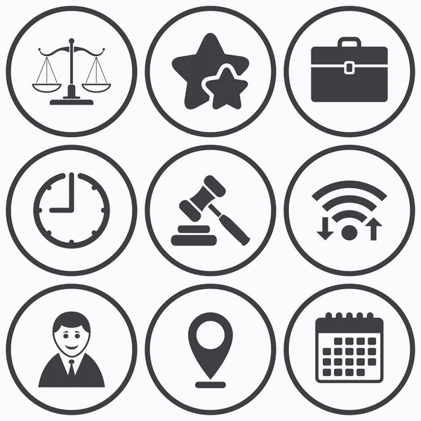 Schalen van Justitie pictogram. — Stockvector