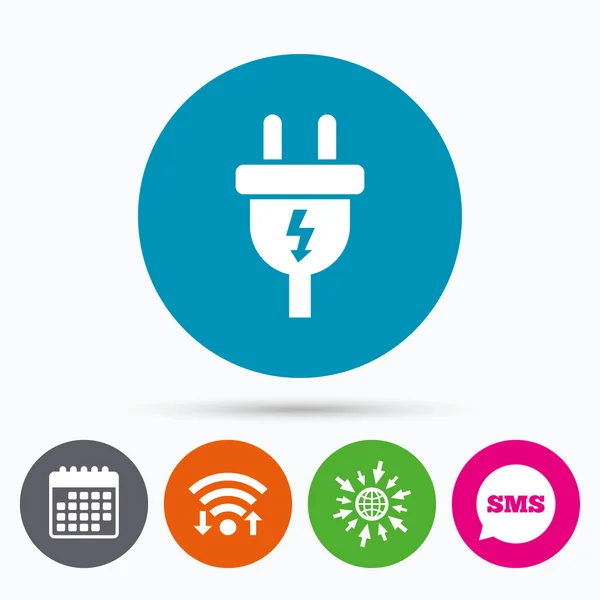 Electric plug sign icon. — Stock Vector