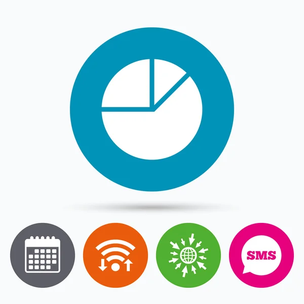 Pie gráfico gráfico signo — Archivo Imágenes Vectoriales