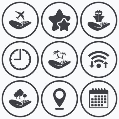 yardım simgeleri eller.  