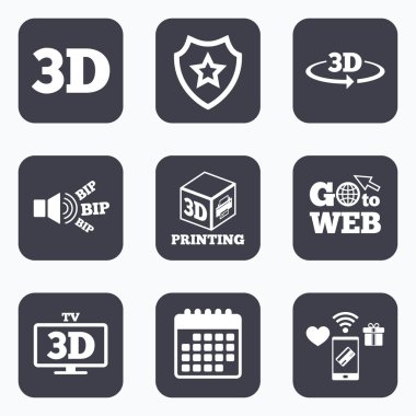 3D teknoloji simgeleri.  