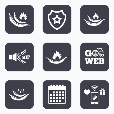 sıcak biber simgeler. 