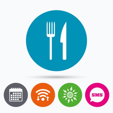 İşareti simgesi yemek. Çatal bıçak takımı sembolü. 