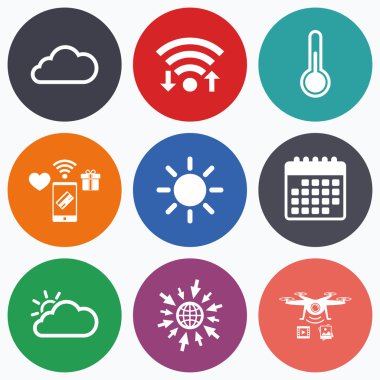 Hava simgeler. bulut ve güneş.  