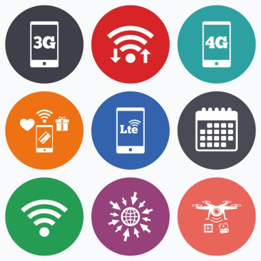 mobil telekomünikasyon simgeler.  