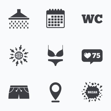 Yüzme Havuzu simgeler. 