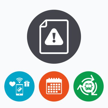 Dosya dikkat işareti simgesi.  