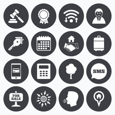 Gayrimenkul, açık artırma simgeler. 