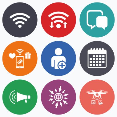 Wi-Fi ve sohbet kabarcıklar.  