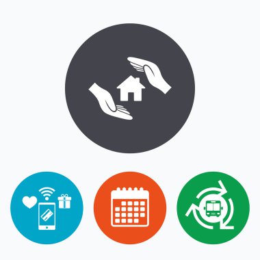 Ev sigorta işareti simgesi. 