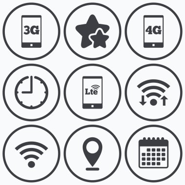 mobil telekomünikasyon simgeler. 