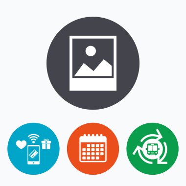 Manzara fotoğraf çerçevesi simgesi. 