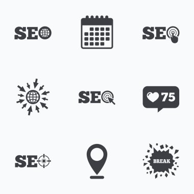 SEO simgeler. Arama Motoru Optimizasyonu  