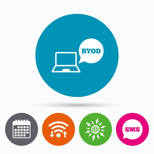 BYOD sign icon. — Stock Vector