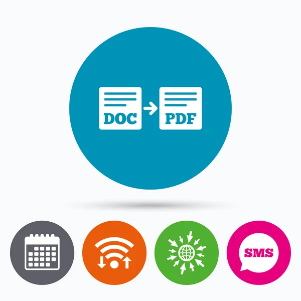 Doc exporteren naar PDF-pictogram. — Stockvector