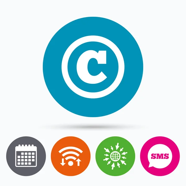 Copyright sign icon. Copyright button. — Stock Vector