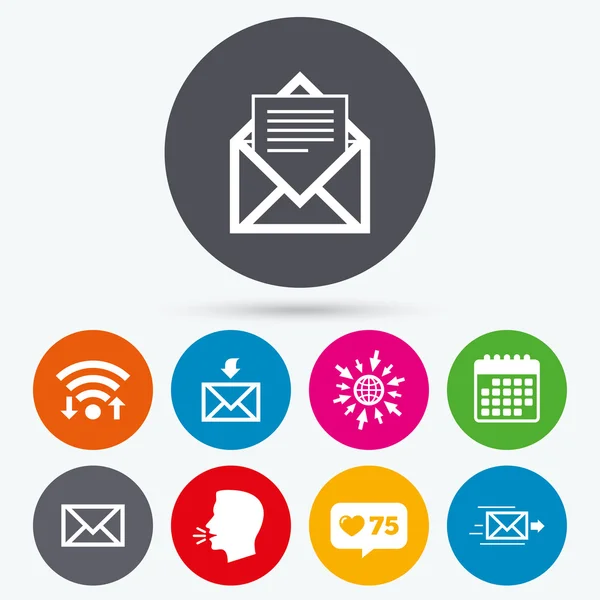 Iconos de sobre de correo . — Vector de stock