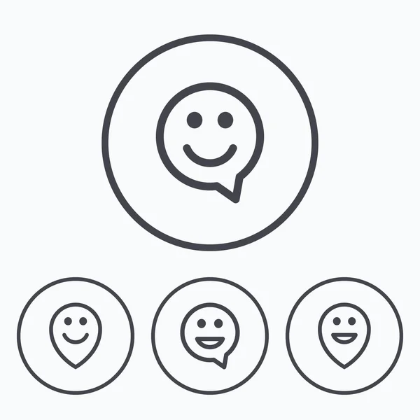 Ícones de bolha de fala de rosto feliz . —  Vetores de Stock
