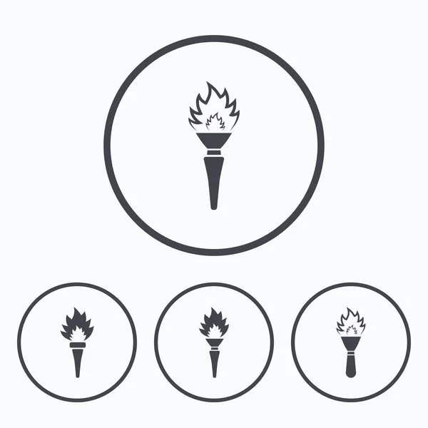 Iconos de llama de antorcha . — Archivo Imágenes Vectoriales