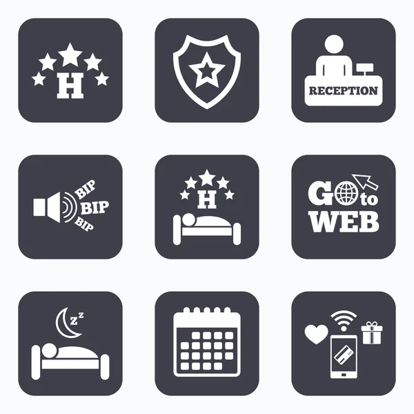 Iconos de hotel de cinco estrellas . — Vector de stock