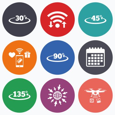 Açısal derece simgeleri.  