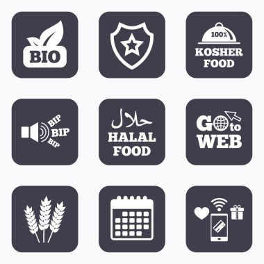 Doğal biyo gıda simgeler. 