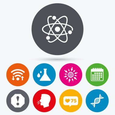 dikkat ve dna simgeler. Kimya şişesi.