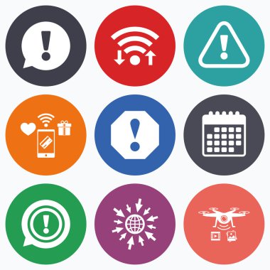 dikkat simgeler. ünlem konuşma balonu.