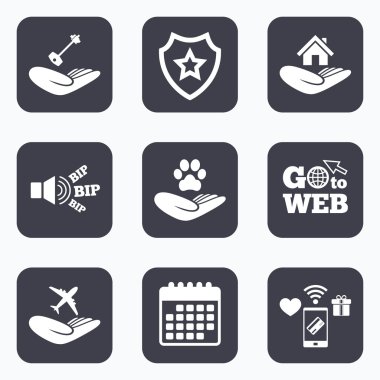 yardım simgeleri eller.   