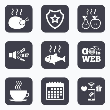 Sıcak yemek simgeler. 