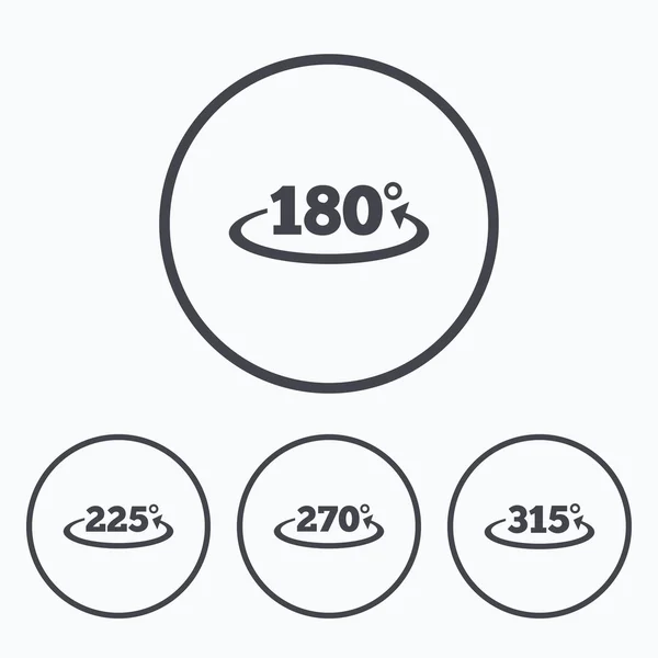 Hoekgraden pictogrammen. — Stockvector