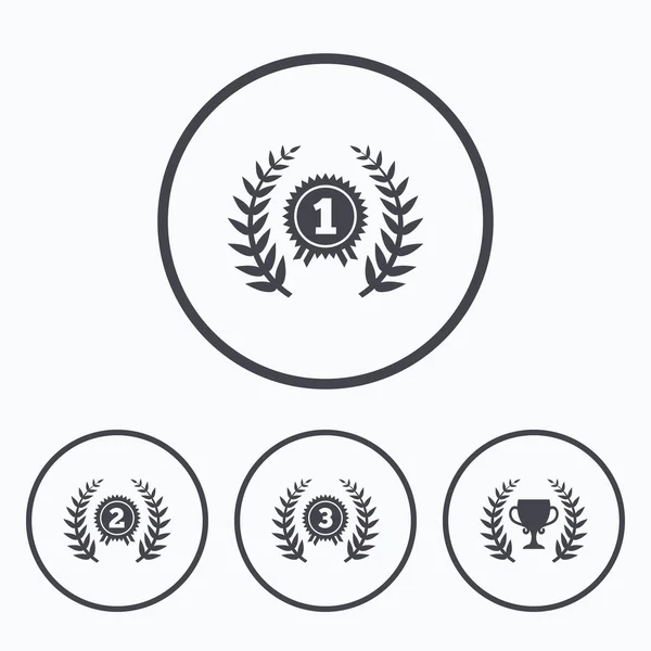 Laurel wreath award icons. — Stock Vector