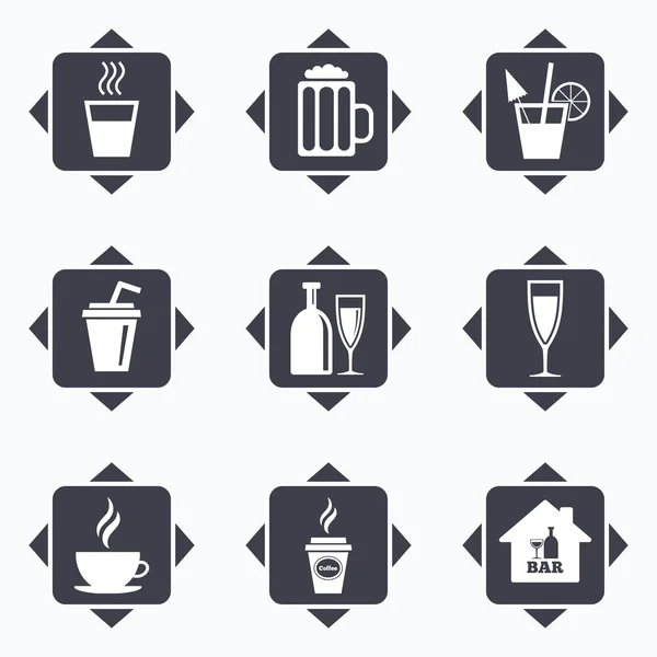 Cocktail, beer icons. — Stock Vector