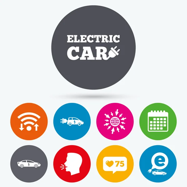 Señal de coche eléctrico . — Vector de stock