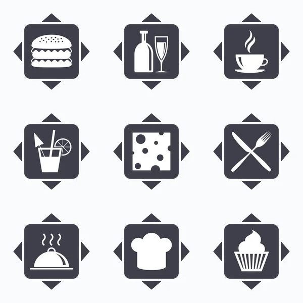 Food, drink icons. — Stock Vector