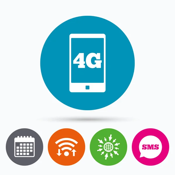 Signo 4G. Tecnología de telecomunicaciones móviles . — Vector de stock