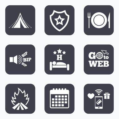 Yemek, uyku, çadır kamp 