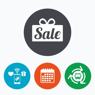 Satılık hediye işareti simgesi.  