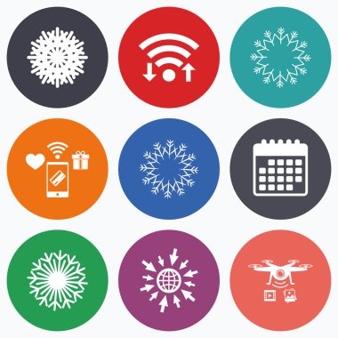 Kar taneleri sanatsal simgeler. Klima.