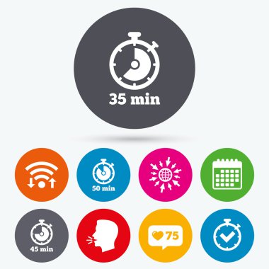 Zamanlayıcı simgeler. Elli dakika kronometre.