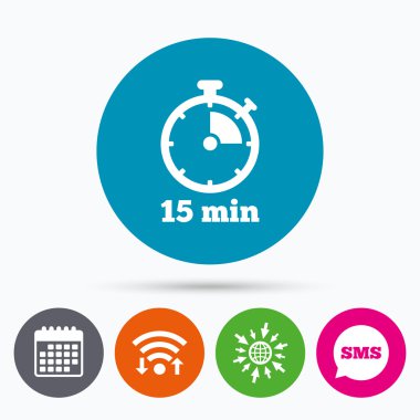 Zamanlayıcı işareti simgesi. 15 dakika 