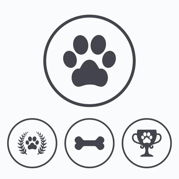 Iconos de mascotas. Signo de pata de perro . — Vector de stock