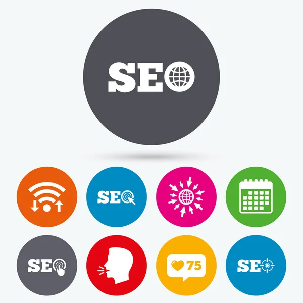 SEO pictogrammen. Search Engine Optimization — Stockvector